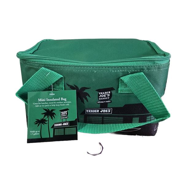 NEW Trader Joe's MINI Insulated Tote Bag Set of 2 - 1 Red & 1 Green Mini Tote - Picture 16 of 16